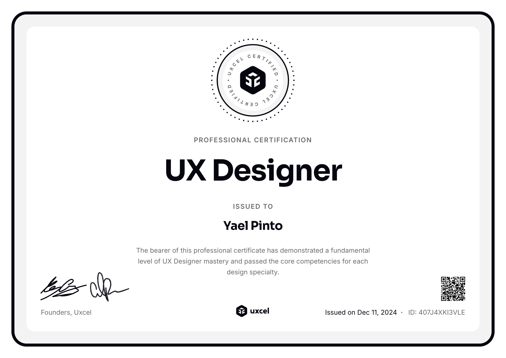 Yael's certificate